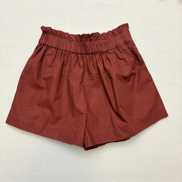 A.L.C. Nate High Waist Paper Bag Shorts Dark Bosco Size 27 - Picture 2 of 10